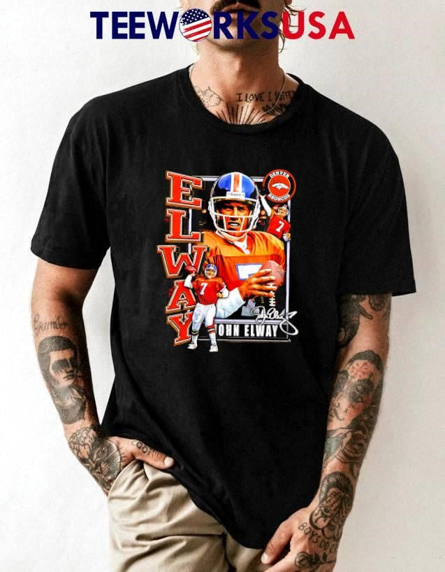 John Elway Denver Broncos graphic retro - Adult & Kids T-Shirts, Sweatshirts & Hoodies apparel design preview 1