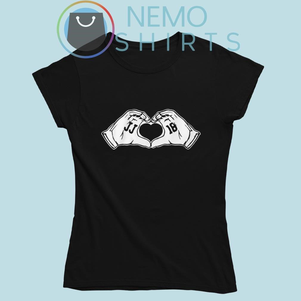 JJ 18 Justin Jefferson heart hands - Adult & Kids T-Shirts, Sweatshirts & Hoodies apparel design preview 6