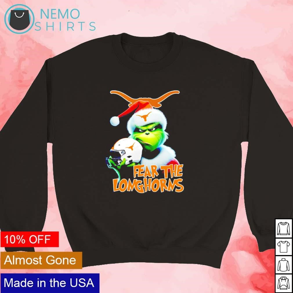 Grinch fear the Texas Longhorns Christmas - Adult & Kids T-Shirts, Sweatshirts & Hoodies apparel design preview 5