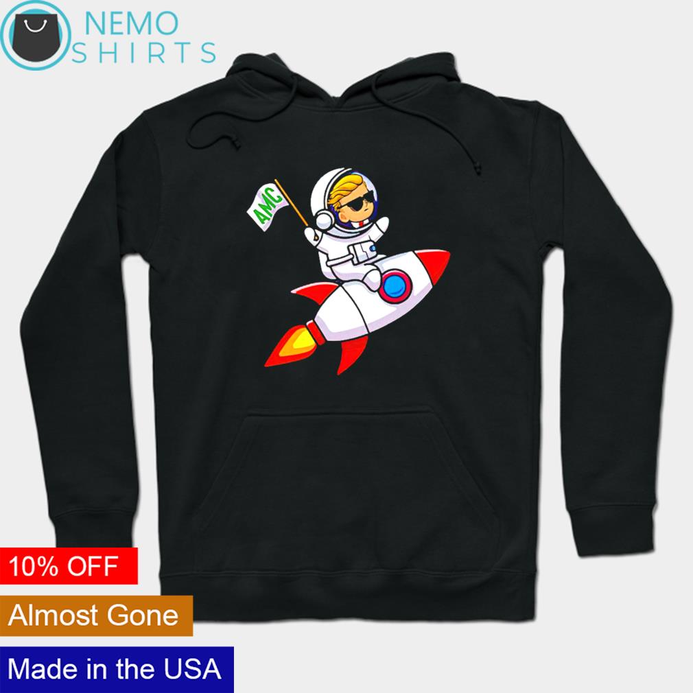 Spaceship To The Moon AMC Stock Investor - Adult & Kids T-Shirts, Sweatshirts & Hoodies apparel design preview 2