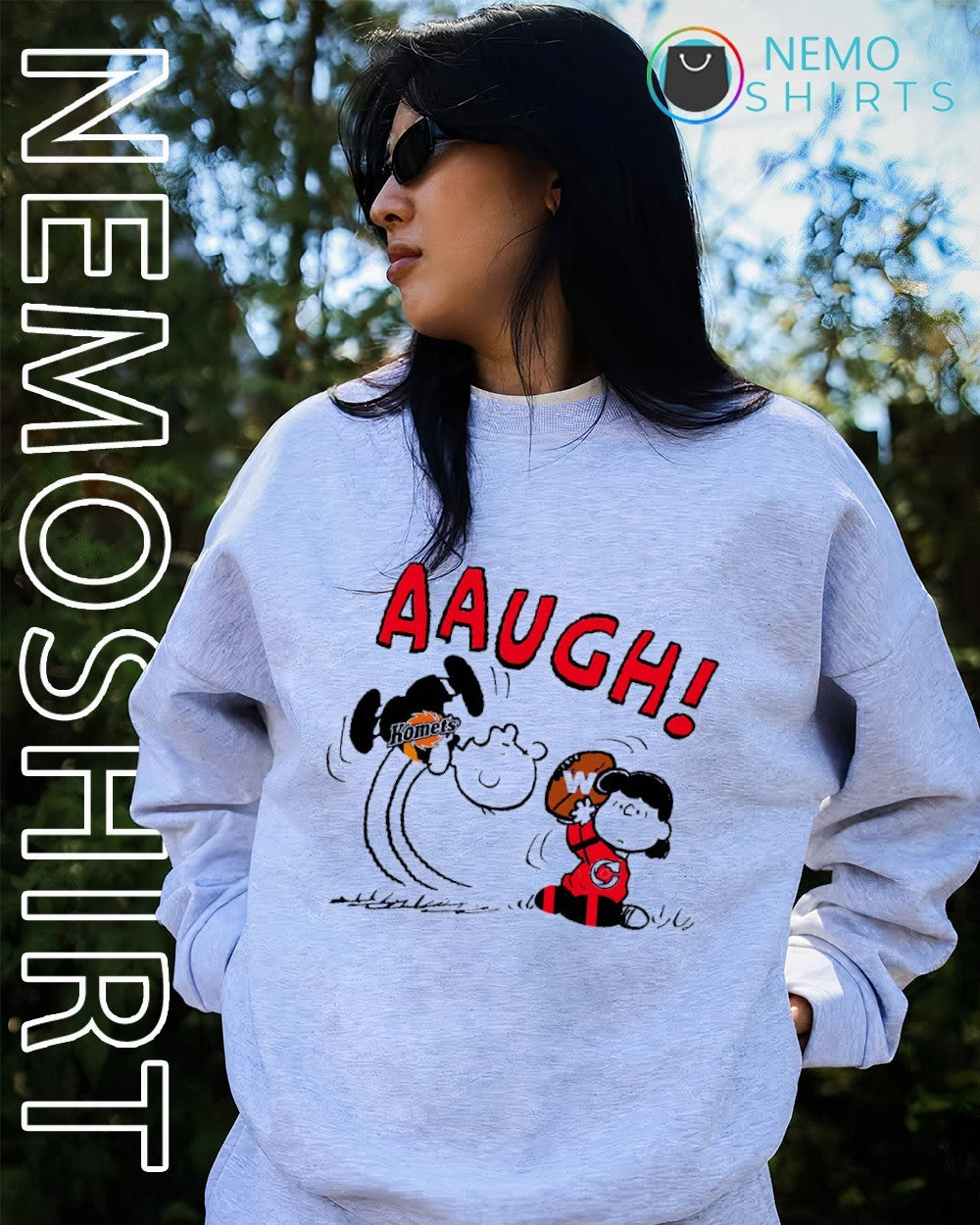 Charlie Brown and Lucy aaugh Cincinnati Cyclones - Adult & Kids T-Shirts, Sweatshirts & Hoodies apparel design preview 4