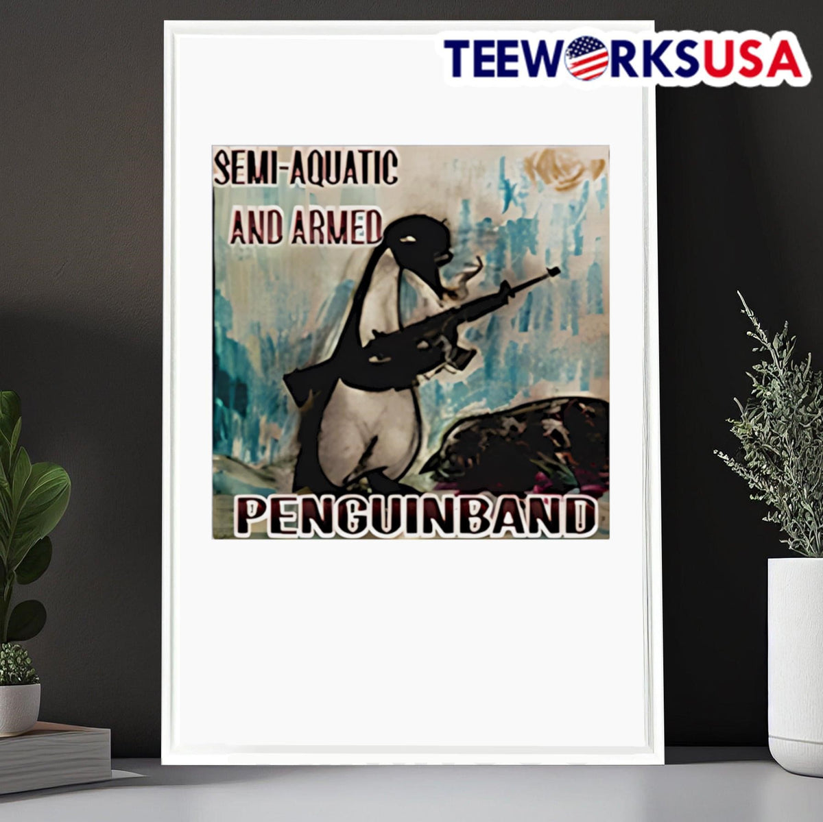 Semi Aquatic and Armed Penguin Band - Adult & Kids T-Shirts, Sweatshirts & Hoodies apparel design preview 6