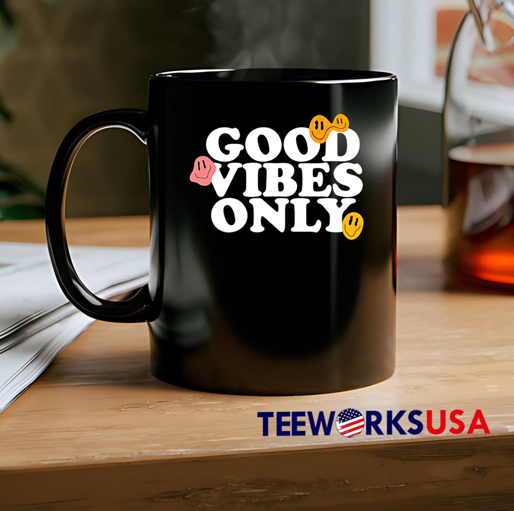 Good Vibes Only smiling face emoji - Adult & Kids T-Shirts, Sweatshirts & Hoodies apparel design preview 2