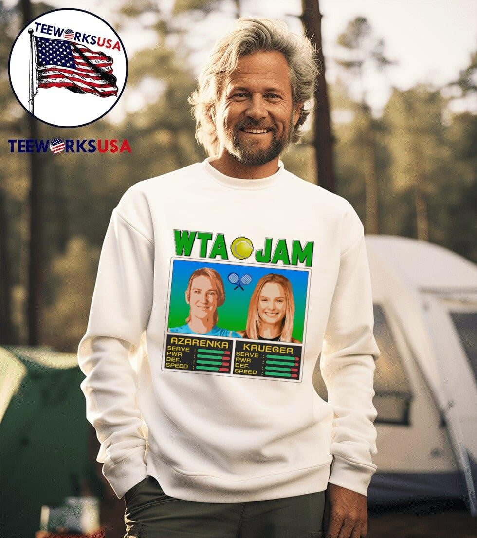 WTA Jam Azarenka and Krueger - Adult & Kids T-Shirts, Sweatshirts & Hoodies apparel design preview 3