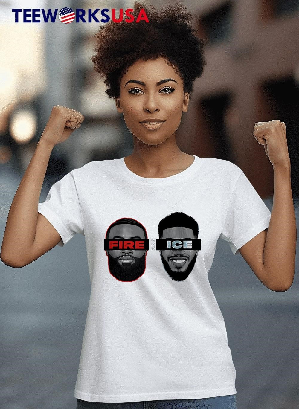 Face LeBron James Fire and Jayson Tatum Ice - Adult & Kids T-Shirts, Sweatshirts & Hoodies apparel design preview 4