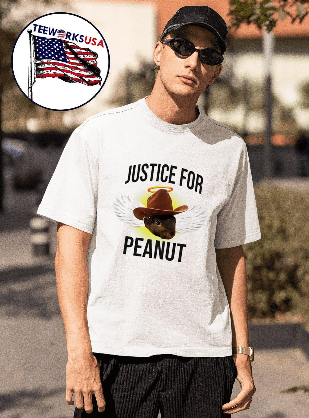 Justice for Peanut RIP - Adult & Kids T-Shirts, Sweatshirts & Hoodies apparel design preview 1