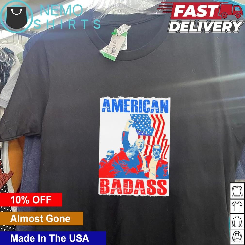 American badass Trump shot - Adult & Kids T-Shirts, Sweatshirts & Hoodies apparel design preview 5
