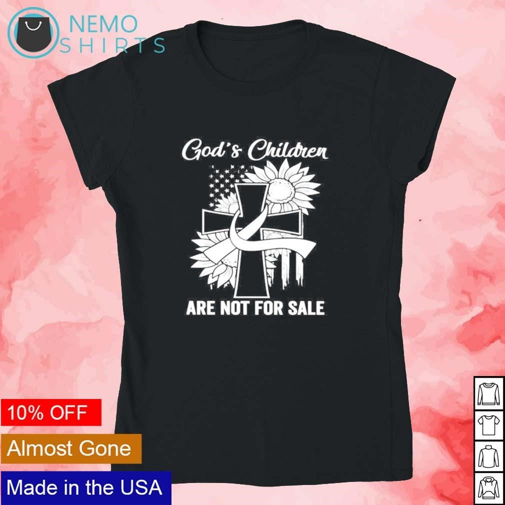 God's children are not for sale cross flowers - Adult & Kids T-Shirts, Sweatshirts & Hoodies apparel design preview 4