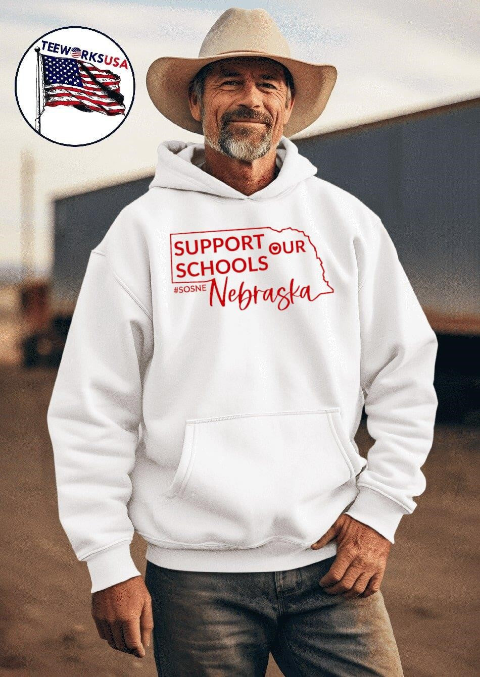 Support our schools Nebraska state Sosne - Adult & Kids T-Shirts, Sweatshirts & Hoodies apparel design preview 2