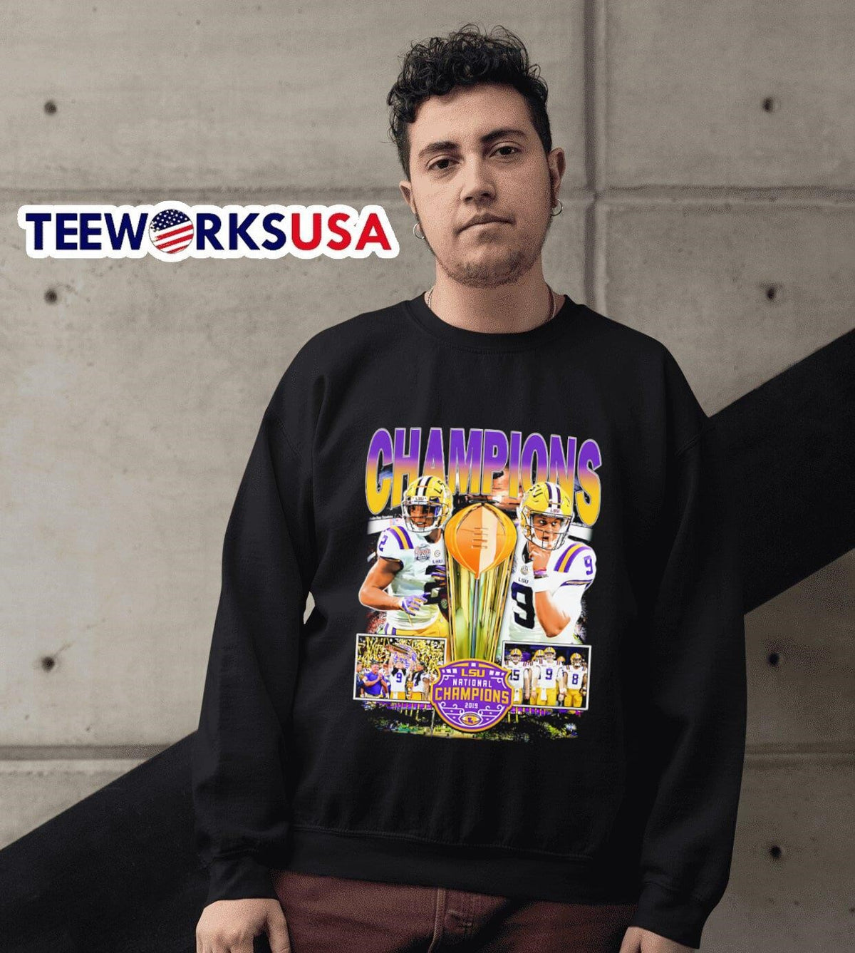 2019 LSU Championship graphic - Adult & Kids T-Shirts, Sweatshirts & Hoodies apparel design preview 3