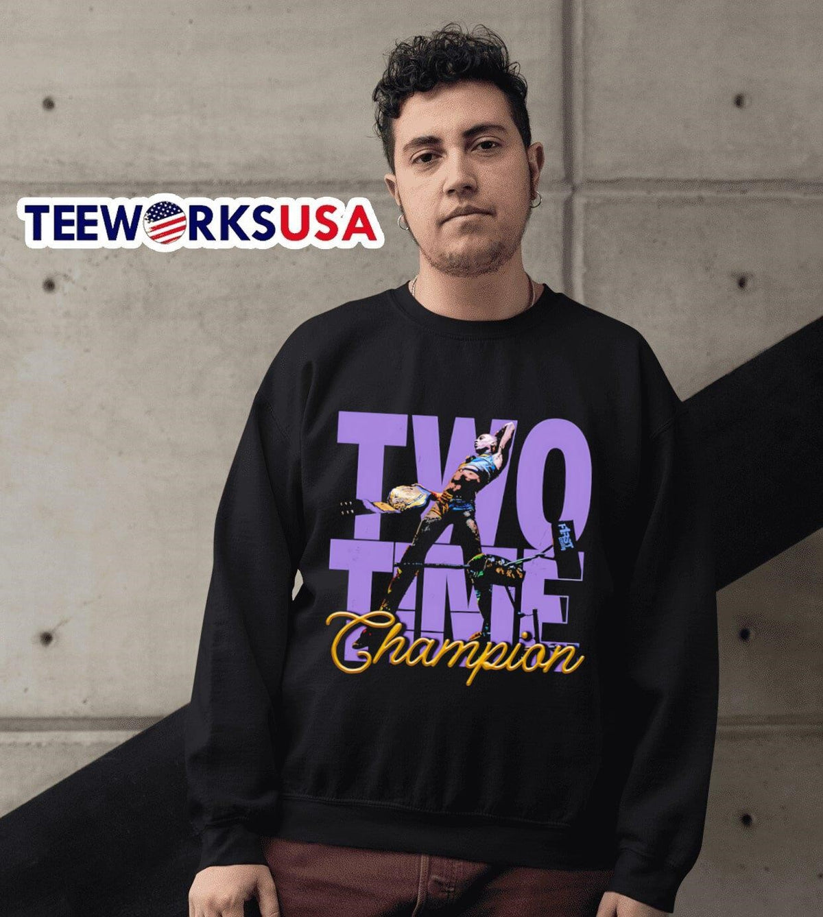 Two-Time Wrestlepalooza Champ - Adult & Kids T-Shirts, Sweatshirts & Hoodies apparel design preview 6