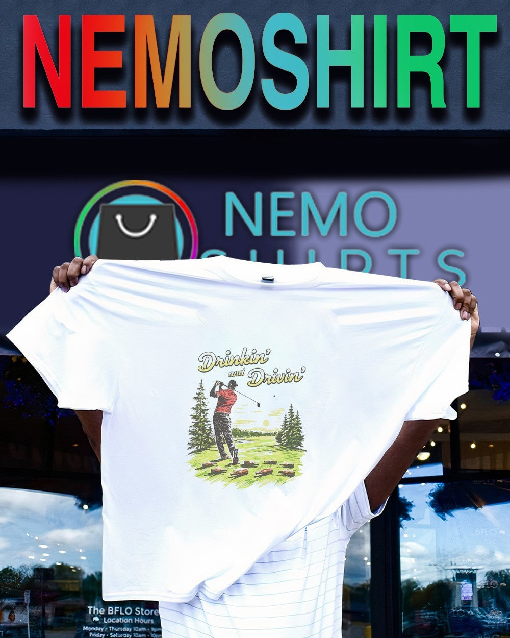 Golf Drinkin' and Drivin' - Adult & Kids T-Shirts, Sweatshirts & Hoodies apparel design preview 1