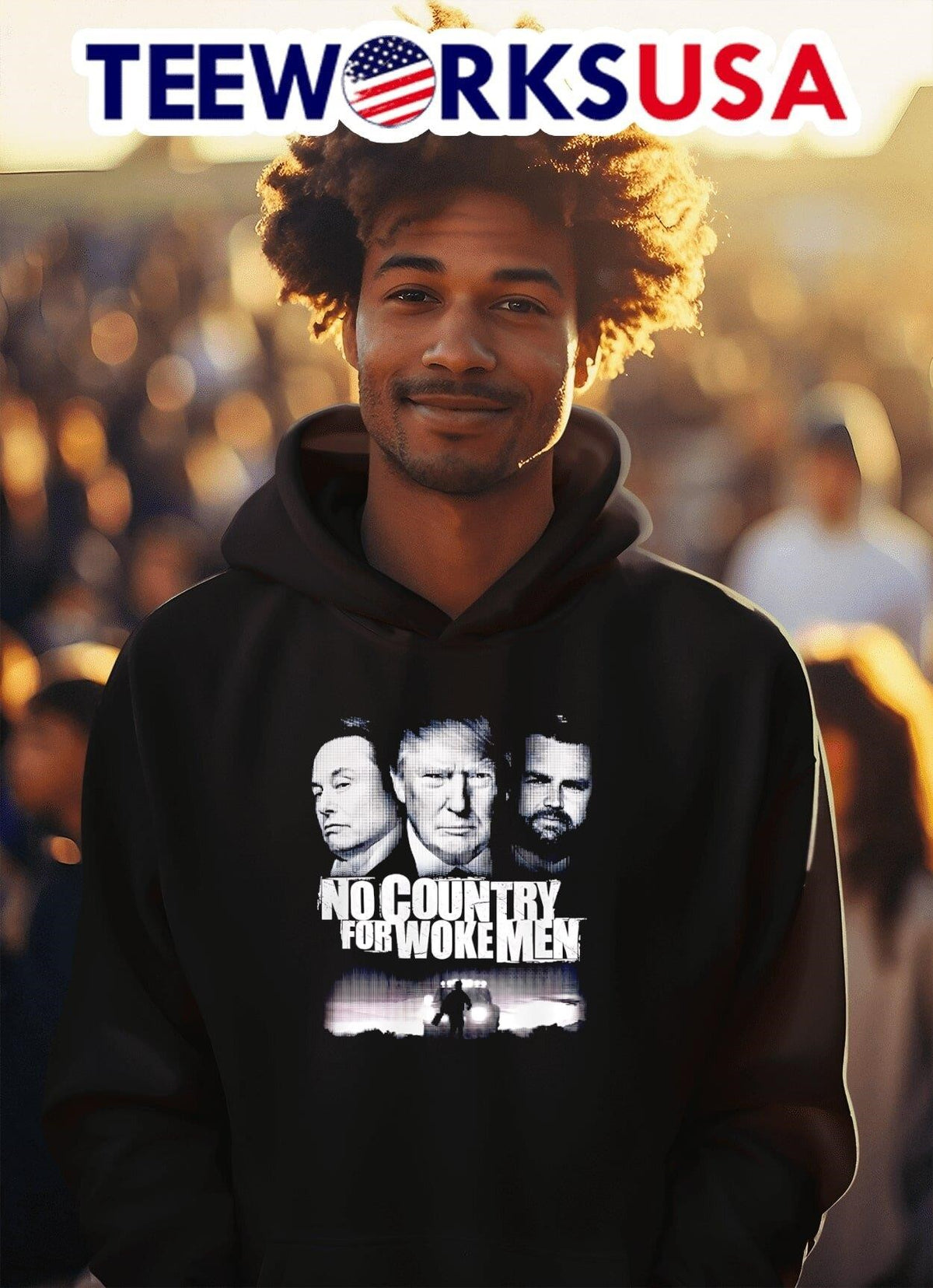 No country for woke men - Adult & Kids T-Shirts, Sweatshirts & Hoodies apparel design preview 2
