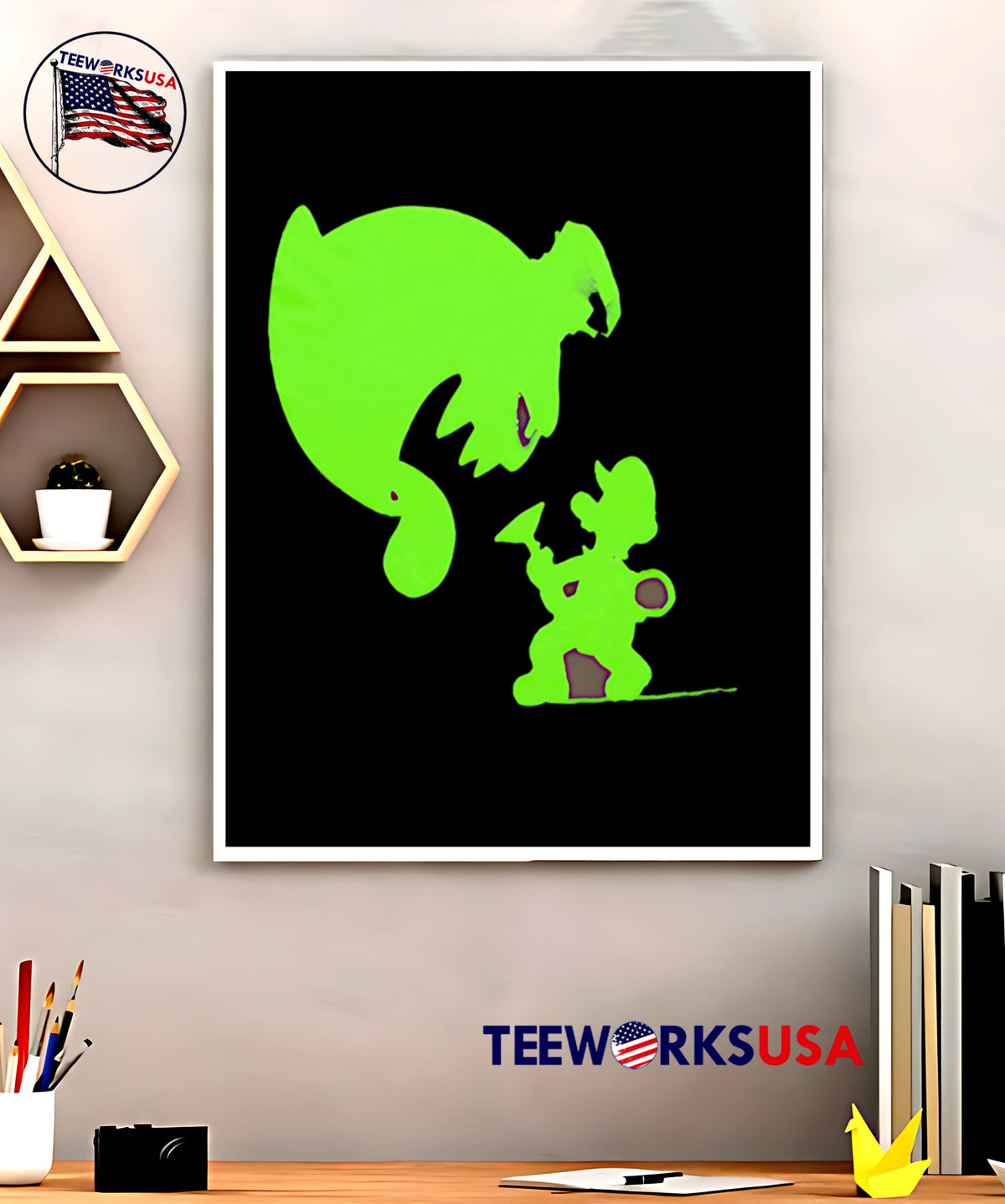 Luigi's Mansion Glow In The Dark - Adult & Kids T-Shirts, Sweatshirts & Hoodies apparel design preview 5