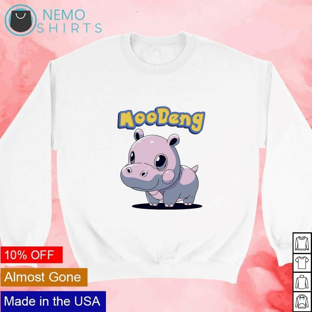 Moo Deng hippo cartoon - Adult & Kids T-Shirts, Sweatshirts & Hoodies apparel design preview 4