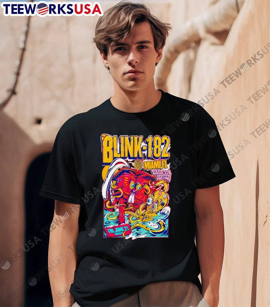 Blink-182 Miami FL 2024 Kaseya Center 21 6 24 Event - Adult & Kids T-Shirts, Sweatshirts & Hoodies apparel design preview 1