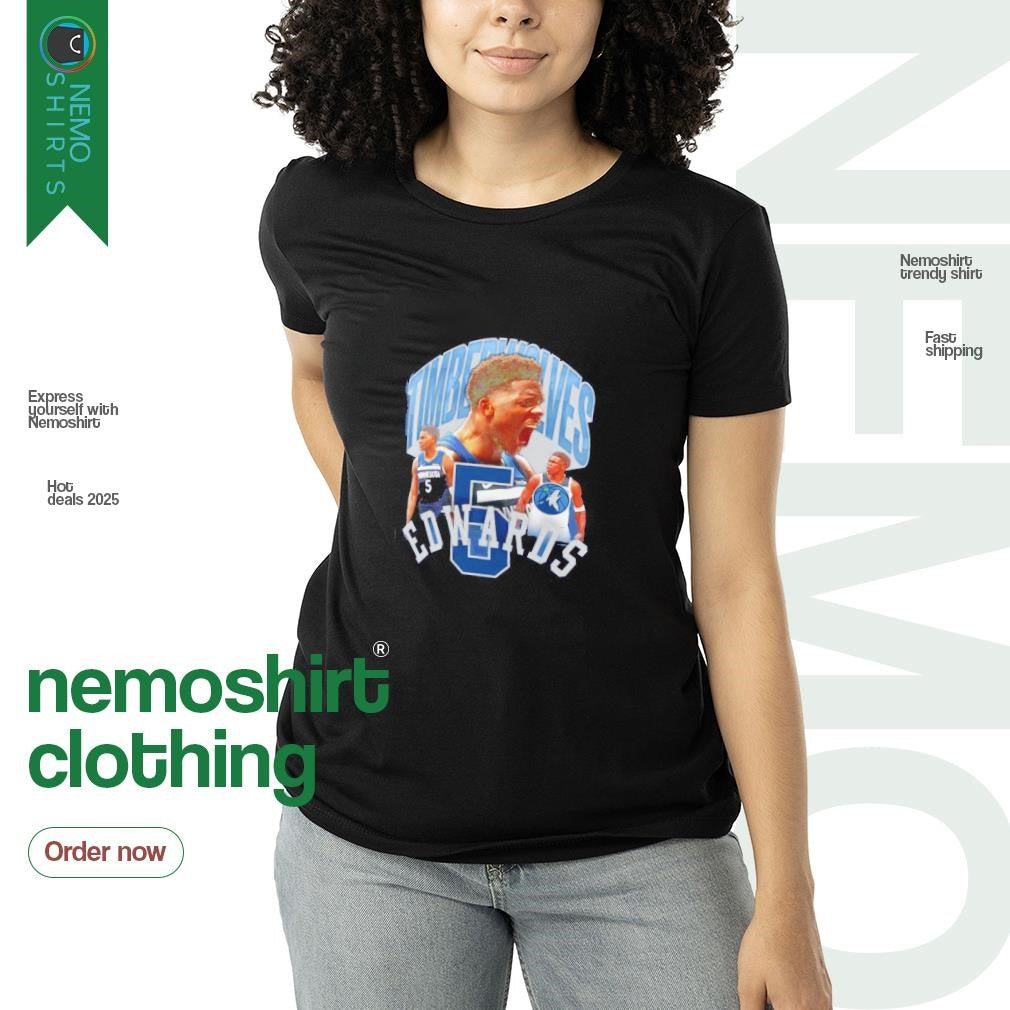 Anthony Edwards 5 Minnesota Timberwolves vintage - Adult & Kids T-Shirts, Sweatshirts & Hoodies apparel design preview 3