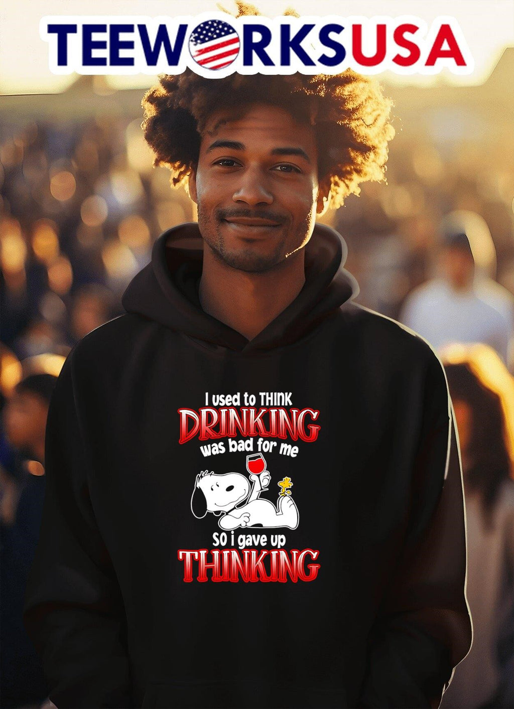 Snoop I used to think drinking was bad for me so gave - Adult & Kids T-Shirts, Sweatshirts & Hoodies apparel design preview 2