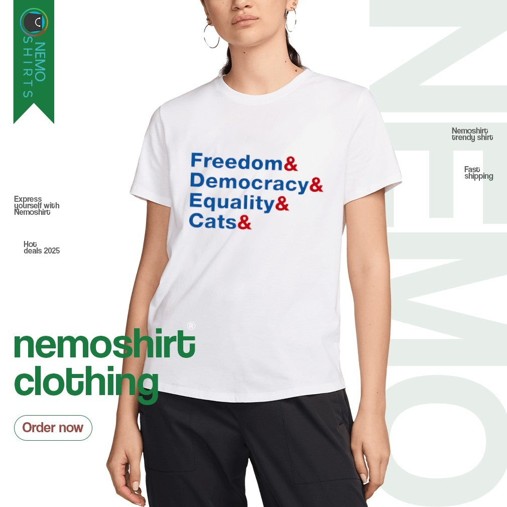 Freedom and democracy equality cats - Adult & Kids T-Shirts, Sweatshirts & Hoodies apparel design preview 3