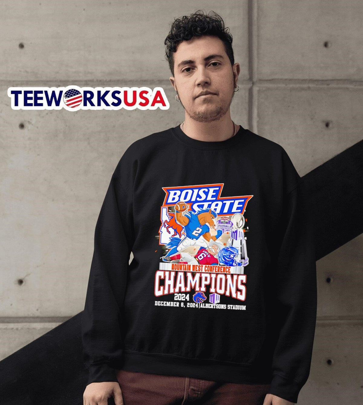 Boise State beat UNLV Mountain West Conference - Adult & Kids T-Shirts, Sweatshirts & Hoodies apparel design preview 6
