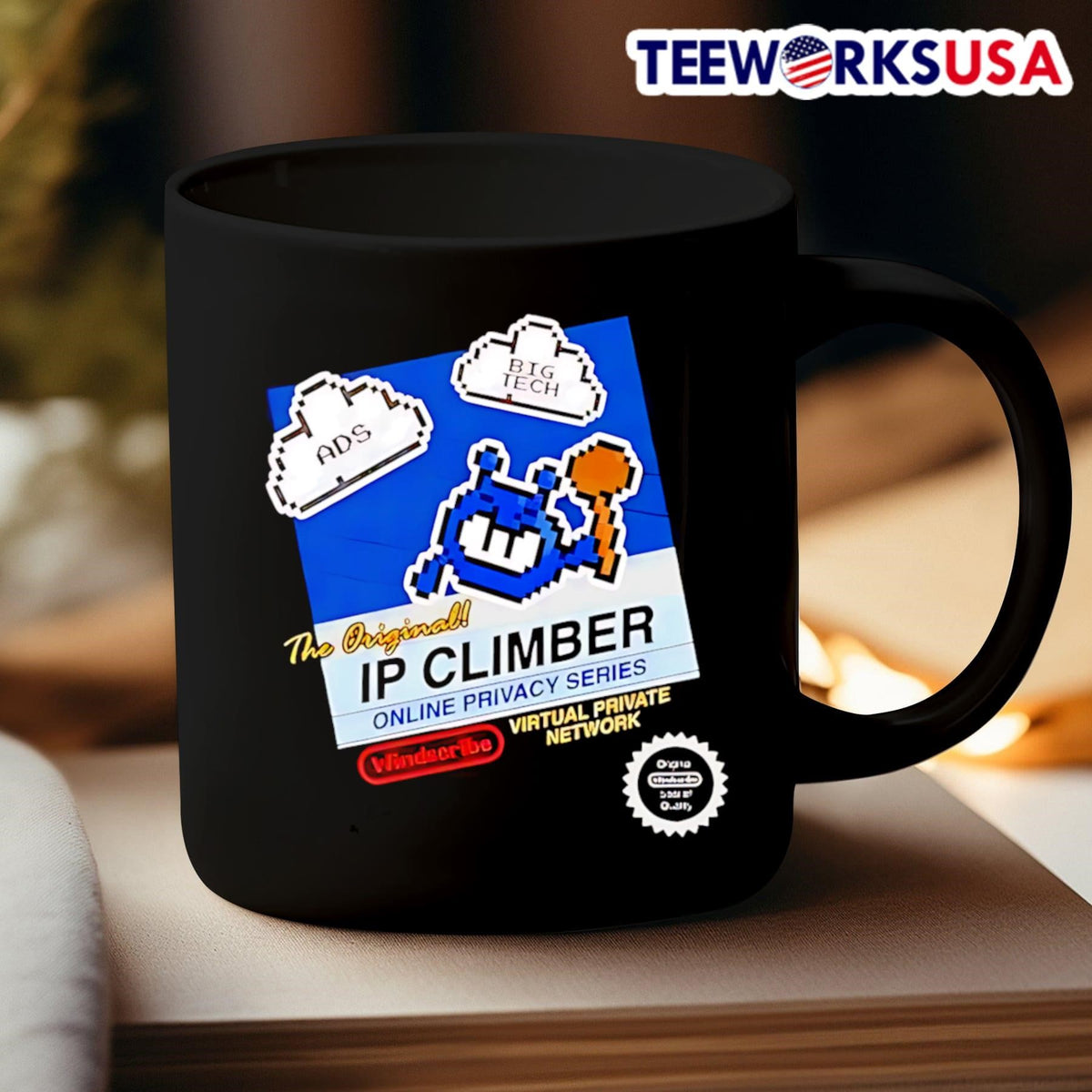 The Original Ip Climber Pixel Ads Big Tech Windscribe - Adult & Kids T-Shirts, Sweatshirts & Hoodies apparel design preview 3