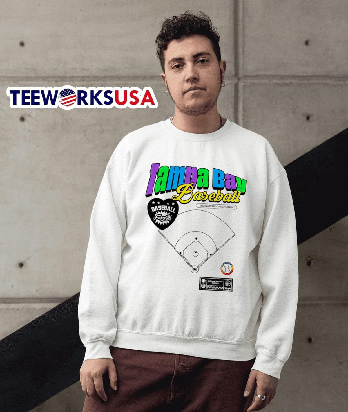 Tampa Bay Rays baseball everyone's favorite pastime - Adult & Kids T-Shirts, Sweatshirts & Hoodies apparel design preview 3