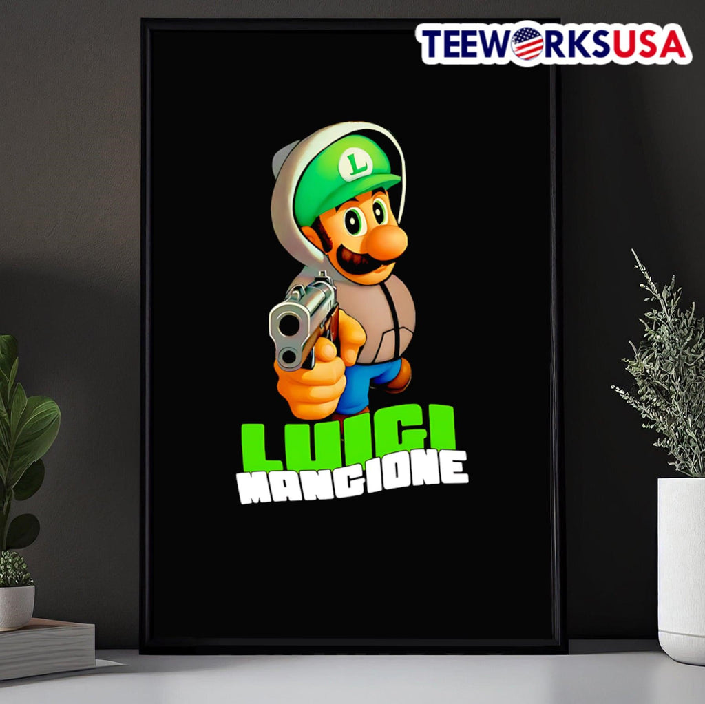 Luigi Mangione holding gun - Adult & Kids T-Shirts, Sweatshirts & Hoodies apparel design preview 5