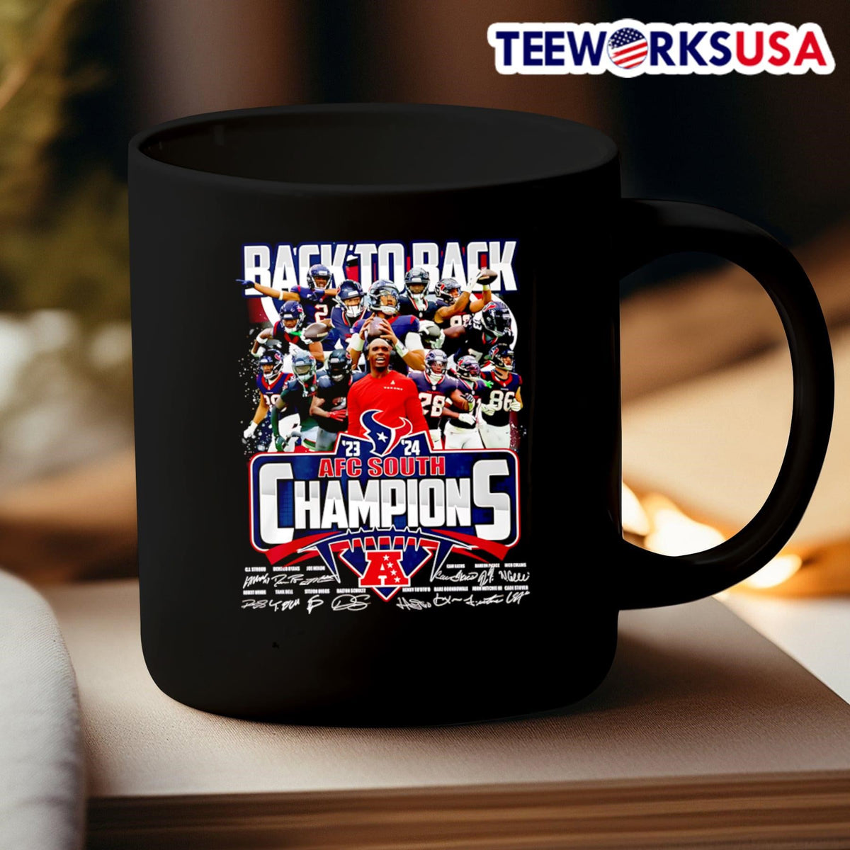 Back to 23-24 AFC South Champions Houston Texans - Adult & Kids T-Shirts, Sweatshirts & Hoodies apparel design preview 3