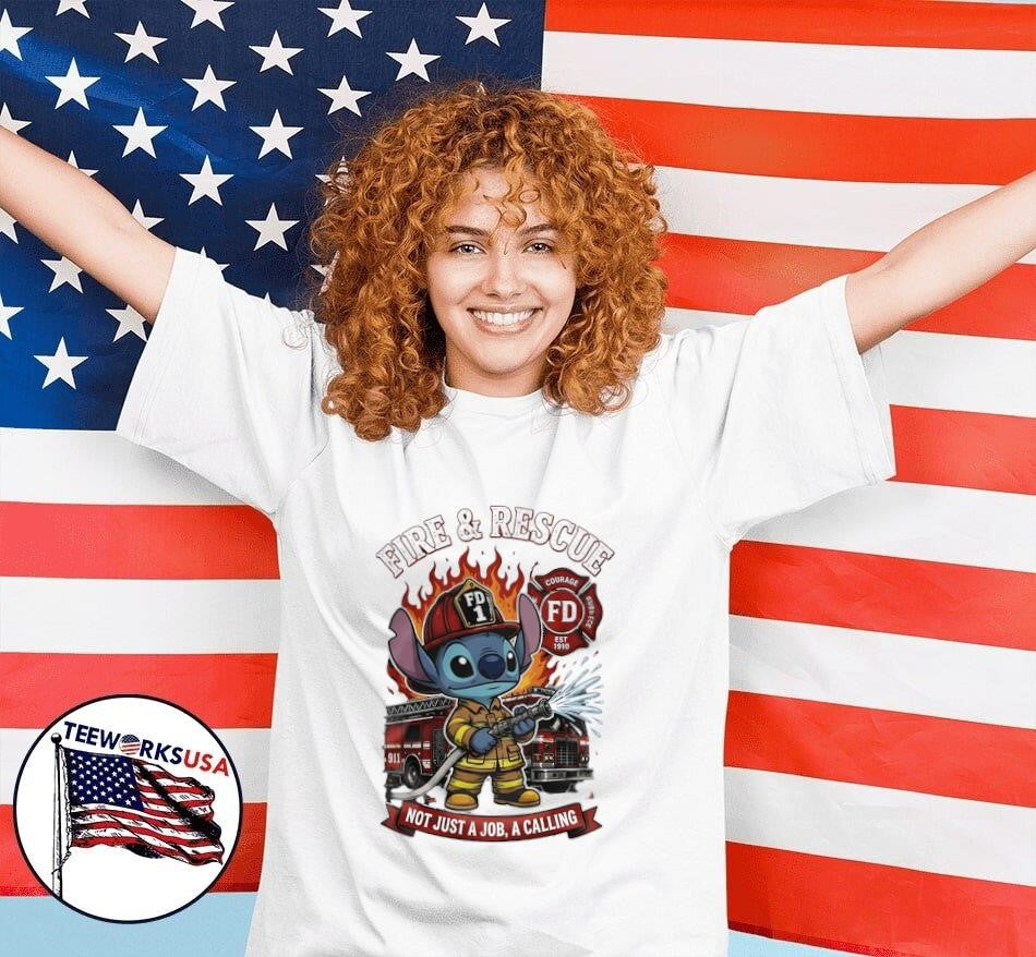 Fire And Rescue Not Just A Job Calling Stitch - Adult & Kids T-Shirts, Sweatshirts & Hoodies apparel design preview 7