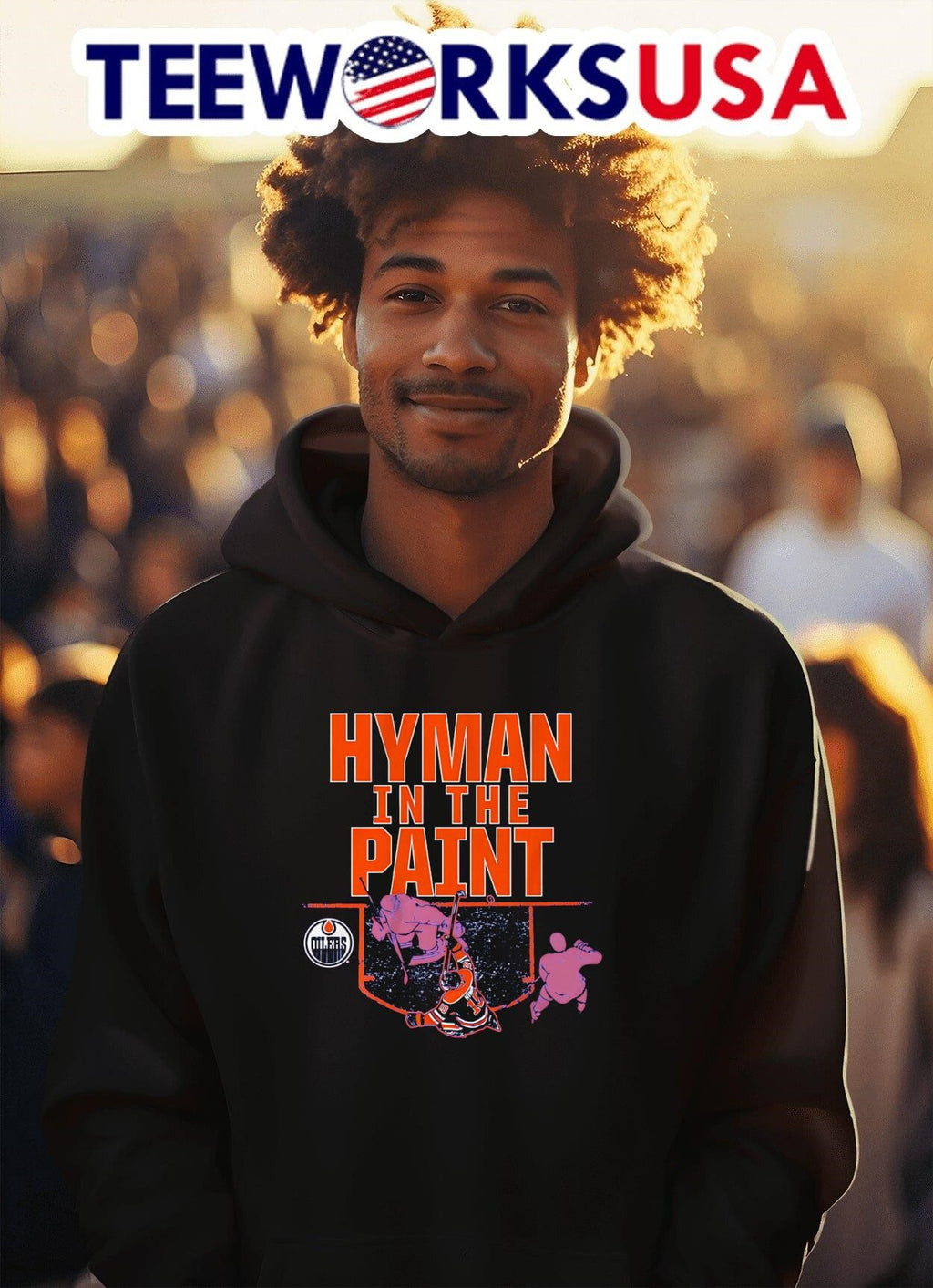 Zach Hyman Edmonton Oilers in the paint - Adult & Kids T-Shirts, Sweatshirts & Hoodies apparel design preview 2