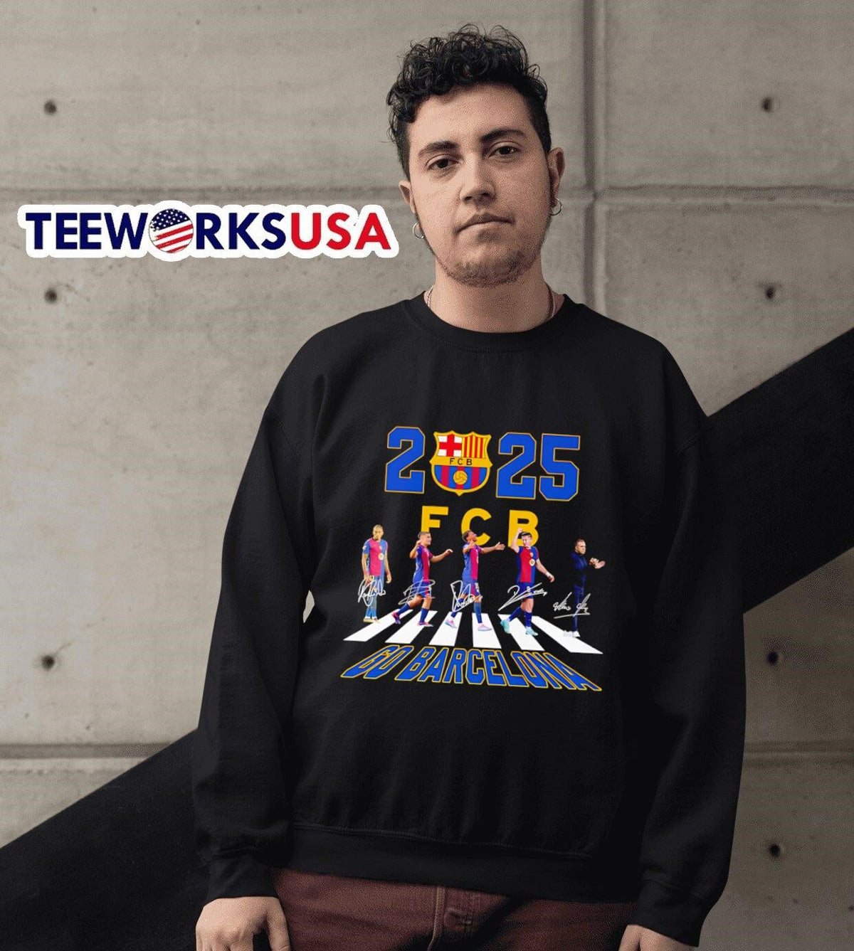 2025 go Barcelona Abbey Road signatures - Adult & Kids T-Shirts, Sweatshirts & Hoodies apparel design preview 6