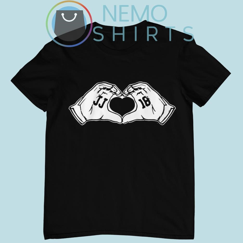 JJ 18 Justin Jefferson heart hands - Adult & Kids T-Shirts, Sweatshirts & Hoodies apparel design preview 4