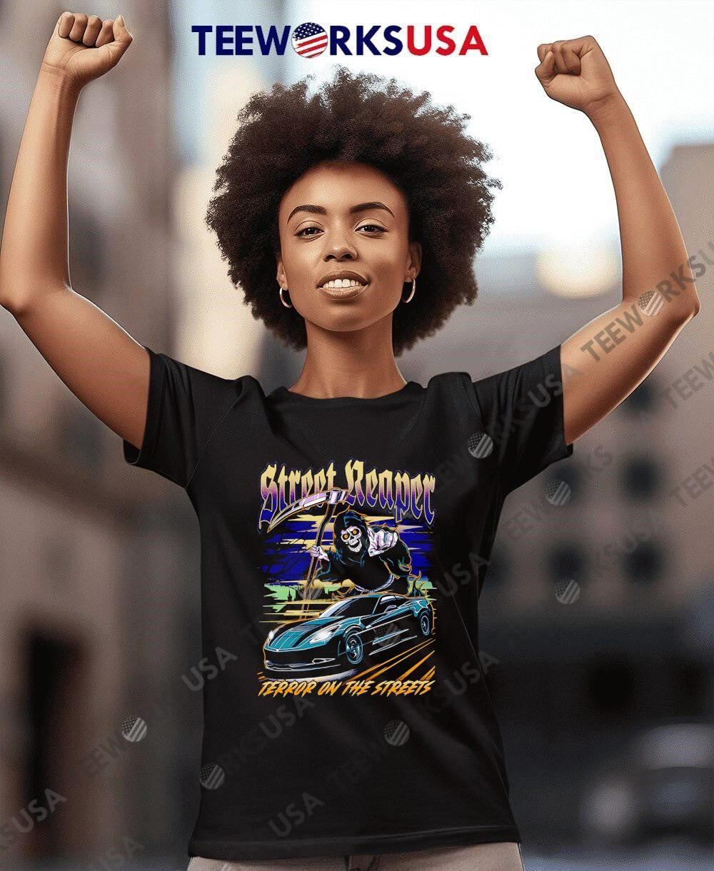 Street Reaper Grim Car Terror On The Streets - Adult & Kids T-Shirts, Sweatshirts & Hoodies apparel design preview 8