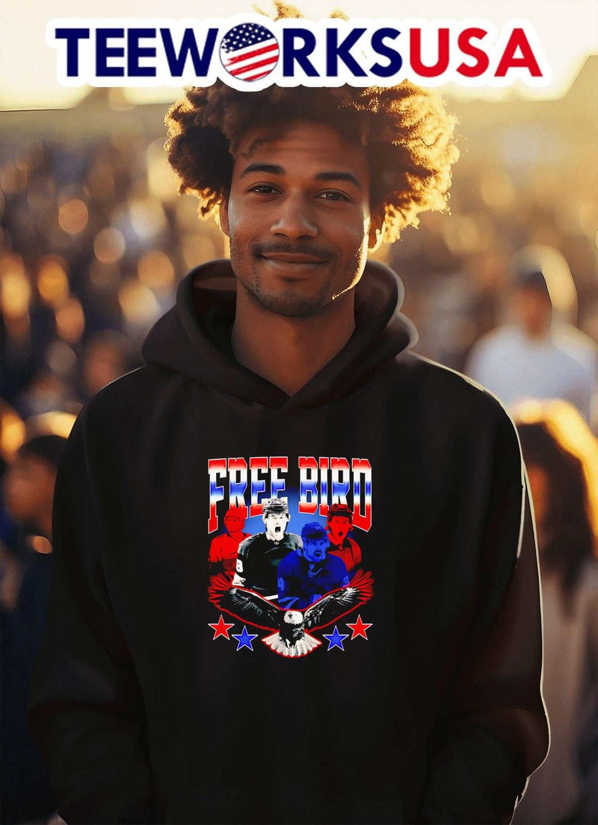 Free bird 4 Nations Team USA - Adult & Kids T-Shirts, Sweatshirts & Hoodies apparel design preview 2