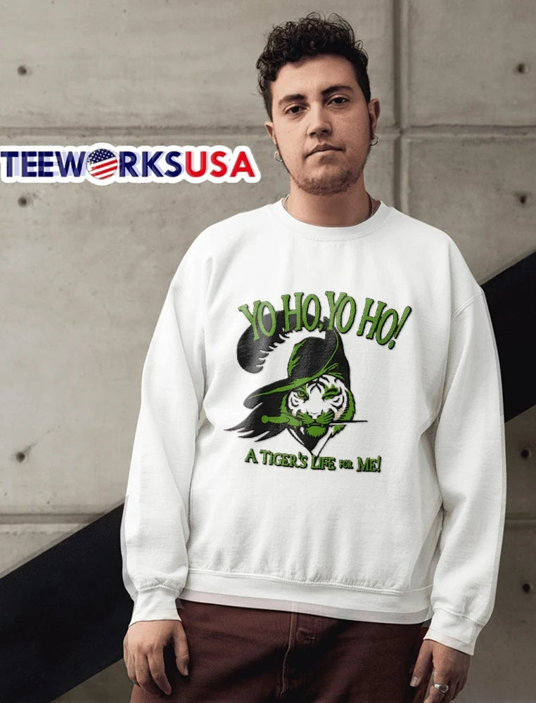 Yo Ho A Tigers Life For Me Pirate Tiger Winking - Adult & Kids T-Shirts, Sweatshirts & Hoodies apparel design preview 6