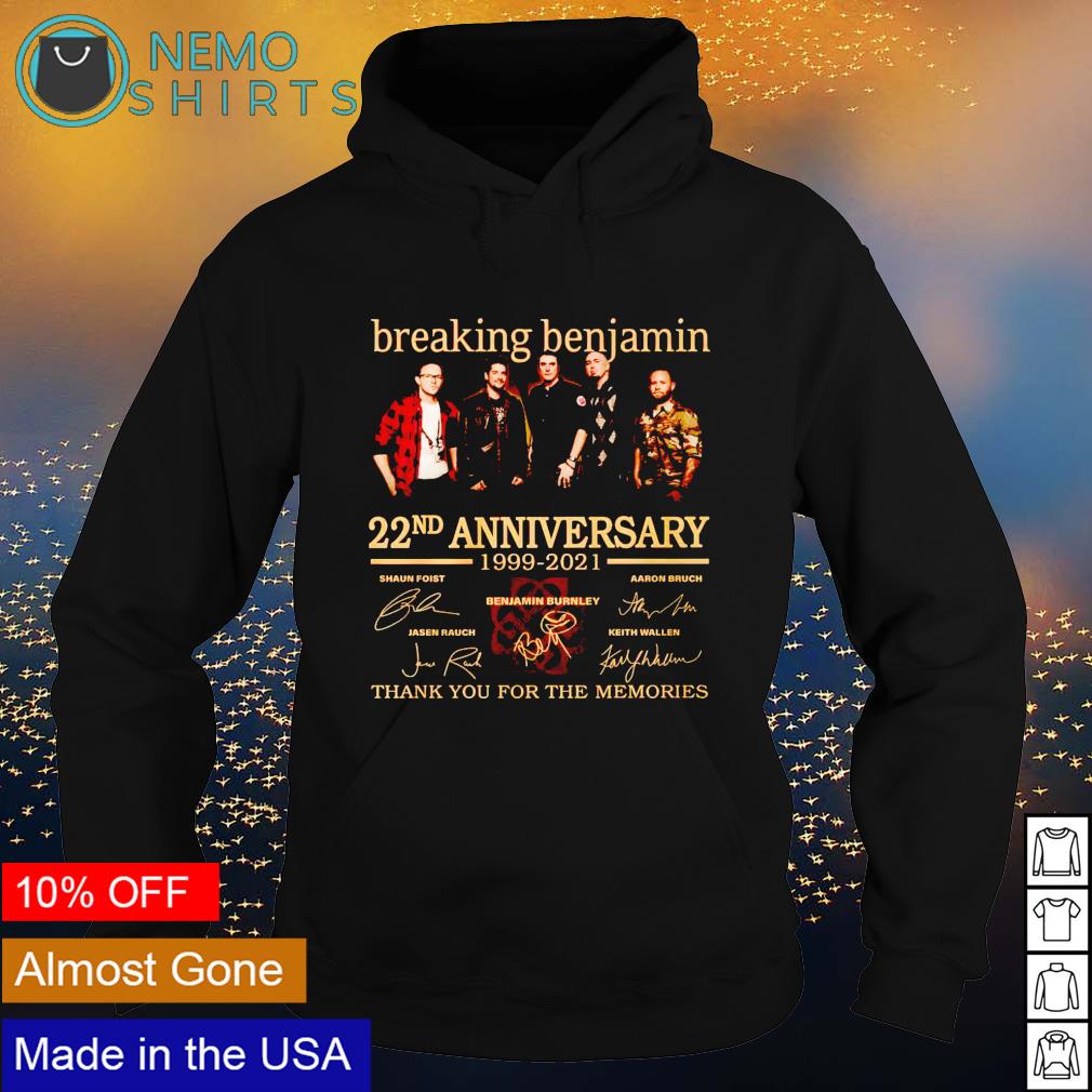Breaking Benjamin 22nd Anniversary 1999 2021 thank - Adult & Kids T-Shirts, Sweatshirts & Hoodies apparel design preview 2