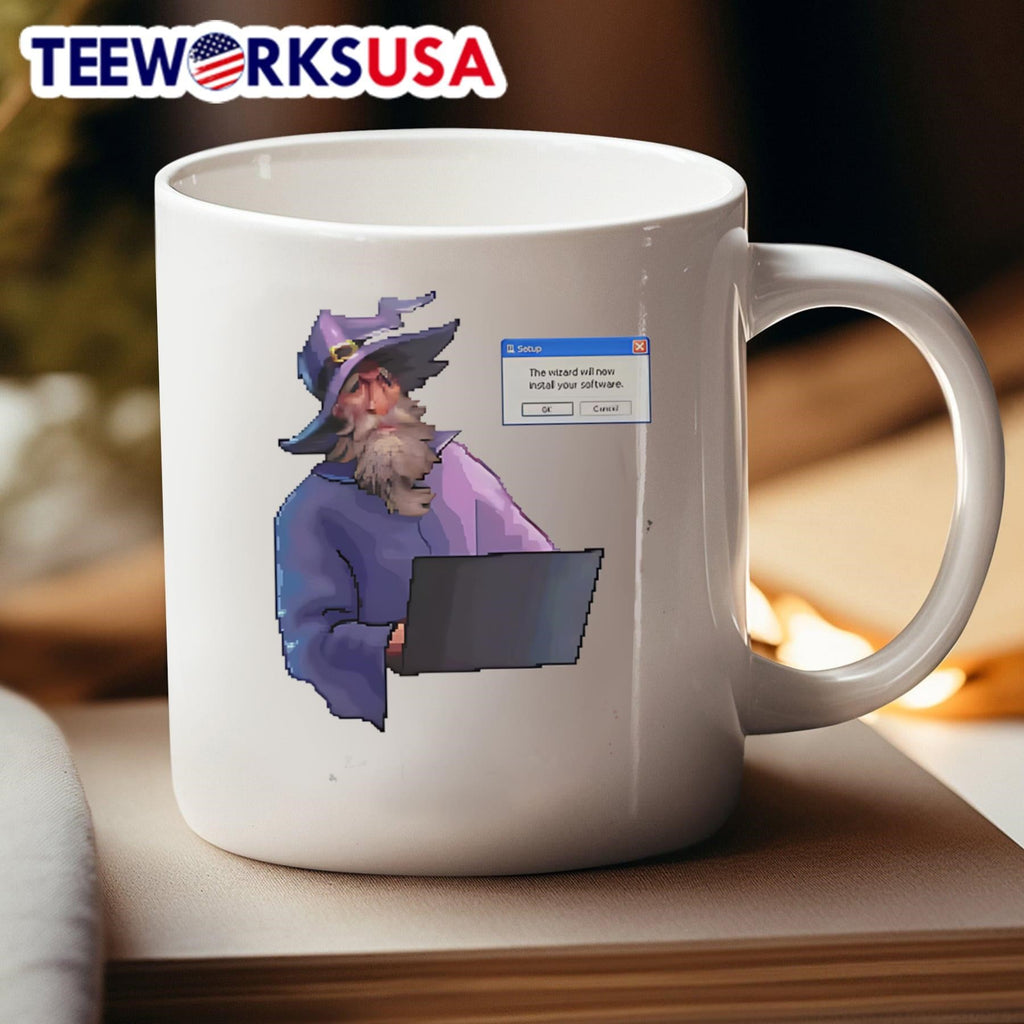 The Wizard will install your software - Adult & Kids T-Shirts, Sweatshirts & Hoodies apparel design preview 4