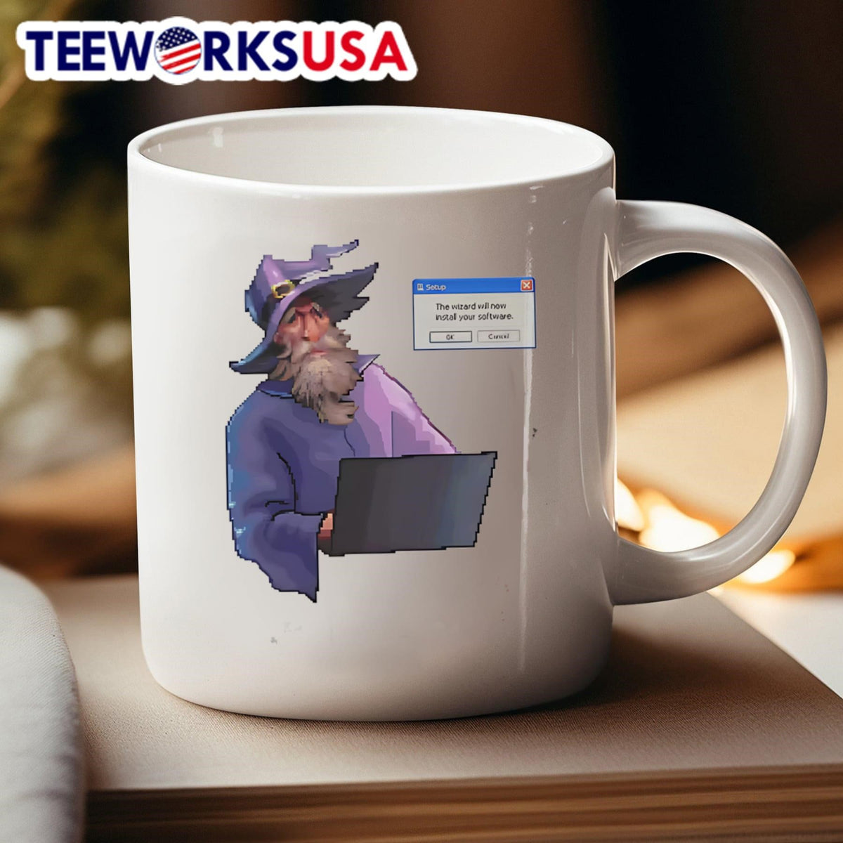 The Wizard will install your software - Adult & Kids T-Shirts, Sweatshirts & Hoodies apparel design preview 4