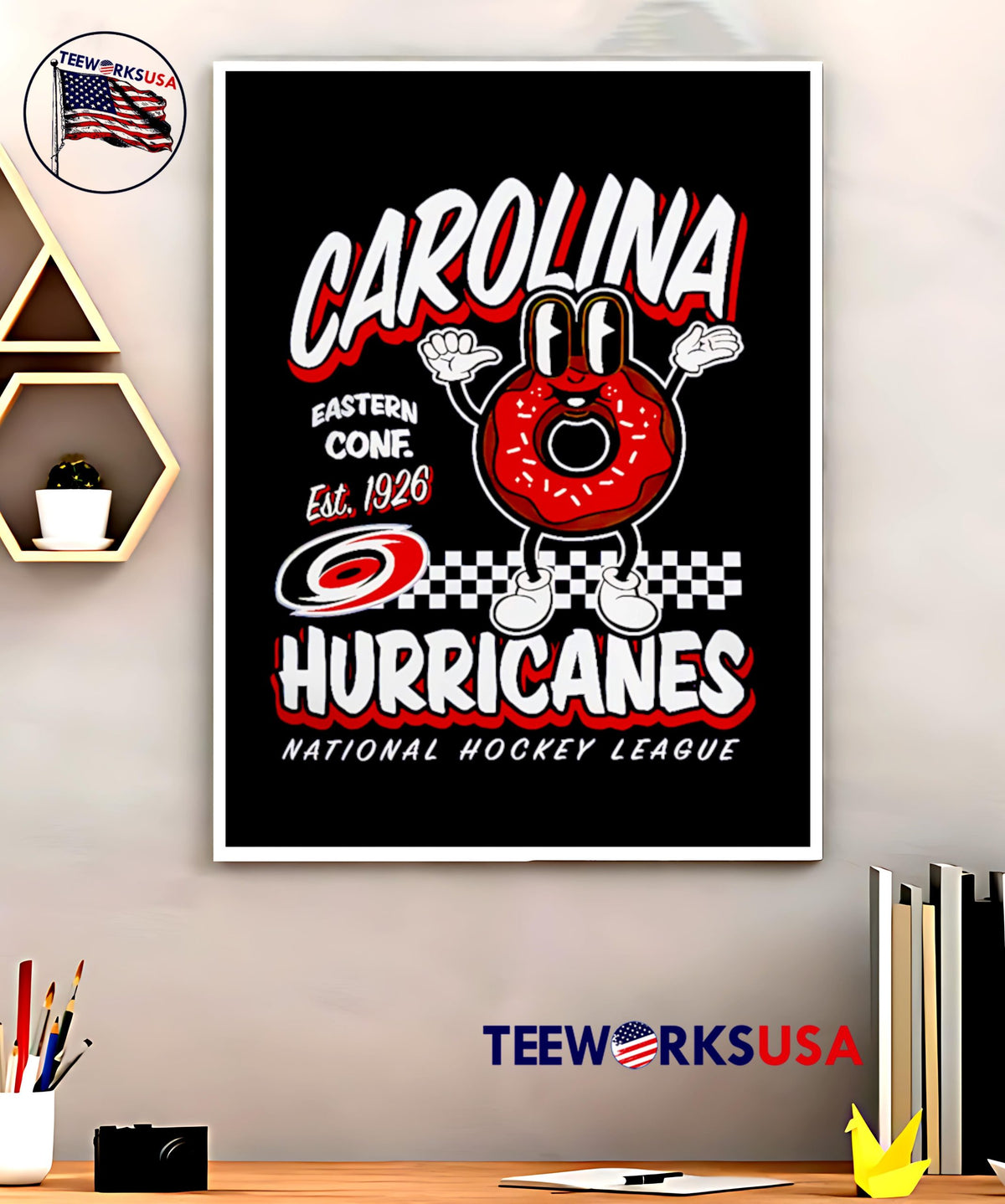Mitchell Ness Carolina Hurricanes Black Local Food - Adult & Kids T-Shirts, Sweatshirts & Hoodies apparel design preview 5