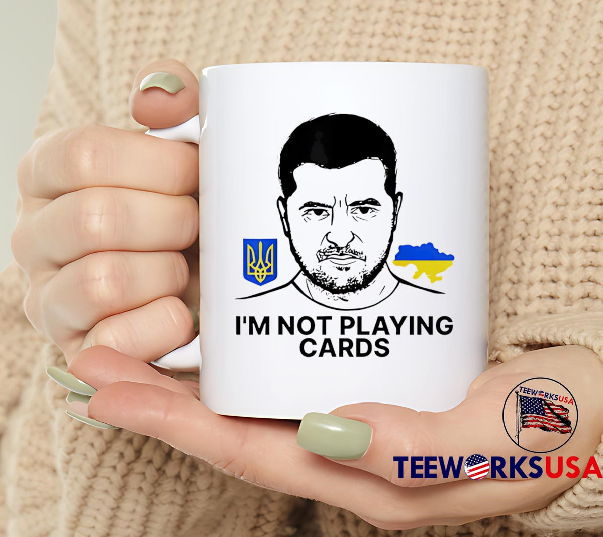 I'm Not Playing Cards Volodymyr Zelensky Ukraine - Adult & Kids T-Shirts, Sweatshirts & Hoodies apparel design preview 6