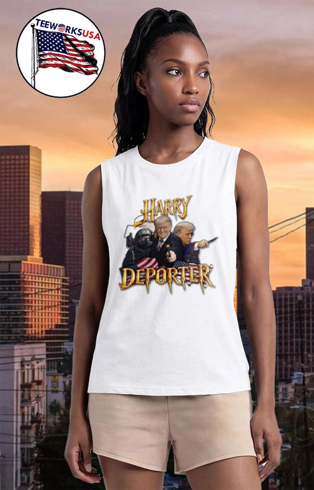 Harry Deporter Donald Trump holding wand eagle - Adult & Kids T-Shirts, Sweatshirts & Hoodies apparel design preview 6