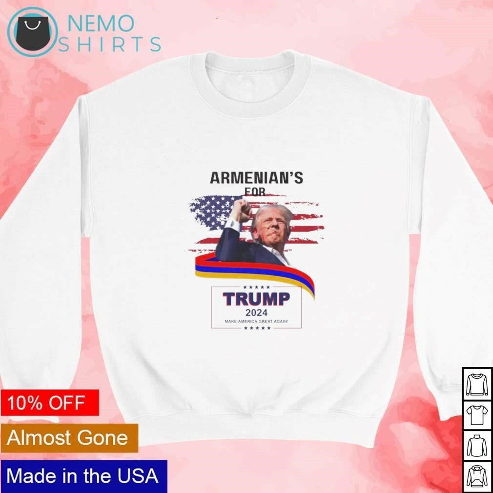 Armenian's for Trump 2024 make America great again - Adult & Kids T-Shirts, Sweatshirts & Hoodies apparel design preview 4