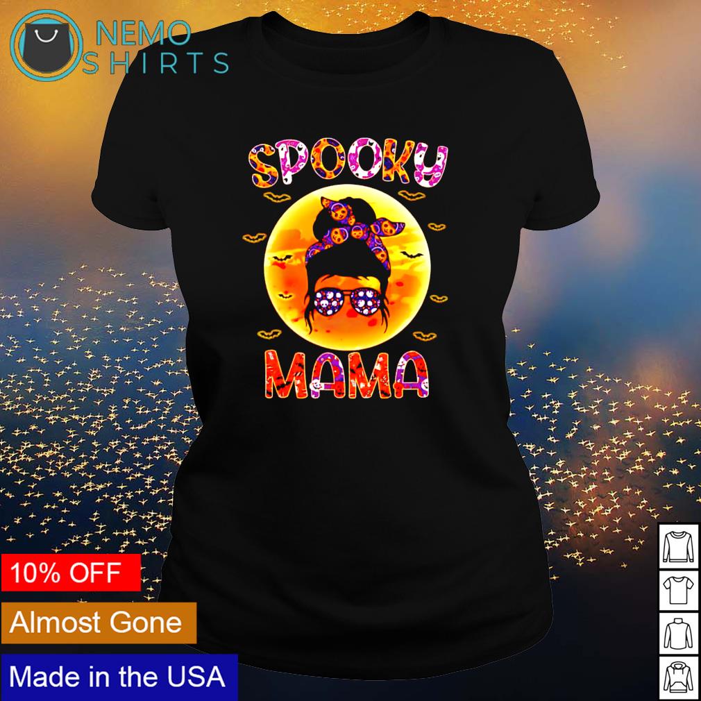 Spooky mama messy bun Halloween - Adult & Kids T-Shirts, Sweatshirts & Hoodies apparel design preview 3