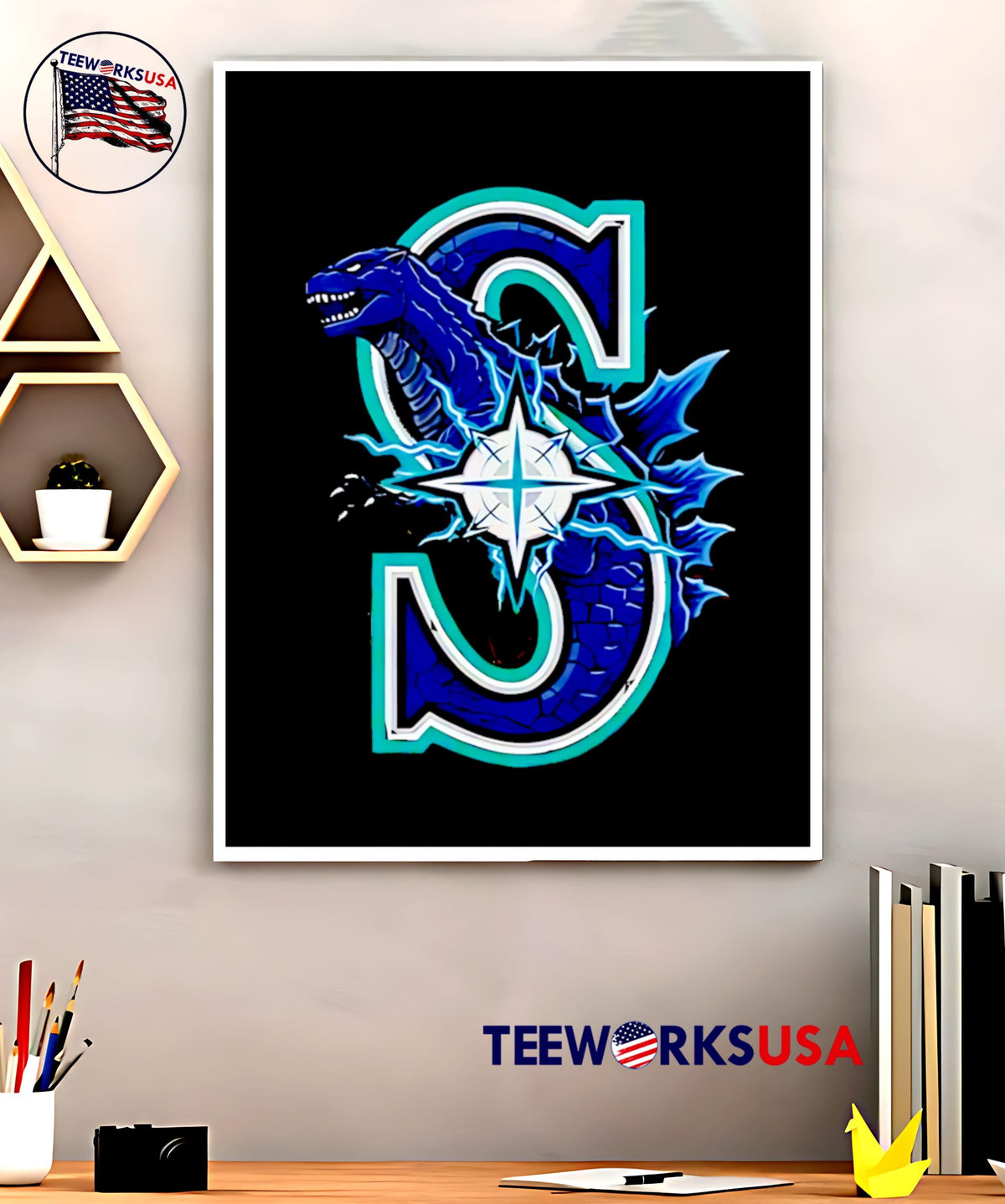 Godzilla Collab Seattle Mariners 2025 Baseball - Adult & Kids T-Shirts, Sweatshirts & Hoodies apparel design preview 5