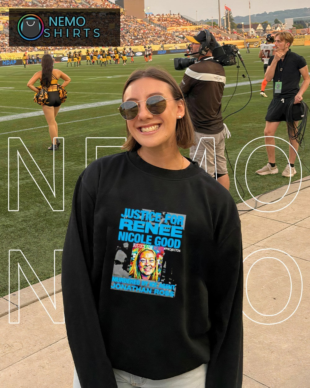 Justice for Renee Nicole Good murdered by ICE agent - Adult & Kids T-Shirts, Sweatshirts & Hoodies apparel design preview 4