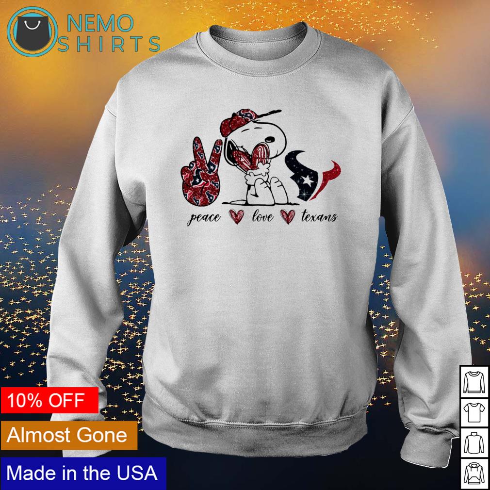 Snoopy peace love Houston Texans - Adult & Kids T-Shirts, Sweatshirts & Hoodies apparel design preview 4