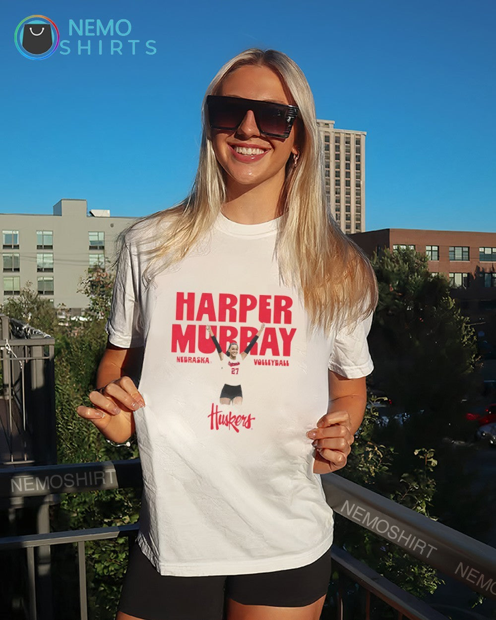 Harper Murray Nebraska Cornhuskers volleyball player - Adult & Kids T-Shirts, Sweatshirts & Hoodies apparel design preview 6