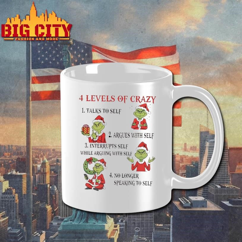 Grinch Christmas 2025 4 Levels Of Crazy - Adult & Kids T-Shirts, Sweatshirts & Hoodies apparel design preview 3