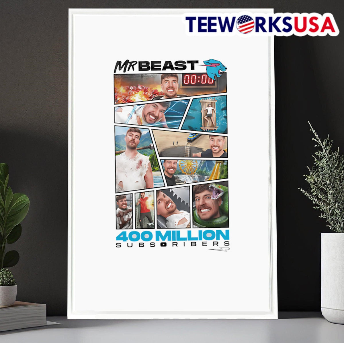 Mr Beast 400 Million Subscribers - Adult & Kids T-Shirts, Sweatshirts & Hoodies apparel design preview 6