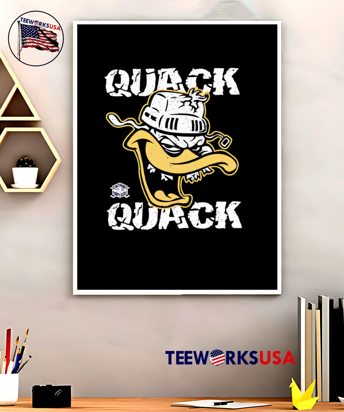 Cincinnati Mighty Ducks Quack vintage 2025 - Adult & Kids T-Shirts, Sweatshirts & Hoodies apparel design preview 5